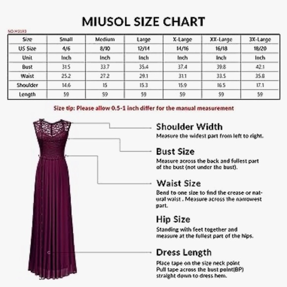 NWT Miusol Women's Casual Deep- V Neck Sleeveless Lace Maxi Dress sz L - Picture 8 of 13